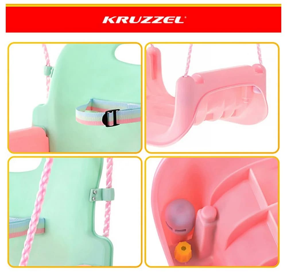 KRUZZEL 3-in-1 Kinderschaukel Babyschaukelsitz Garten Schaukel - Bild 5