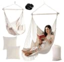 Gardlov Hängesessel Schaukel Storchennest Beige mit Kissen Bild 3