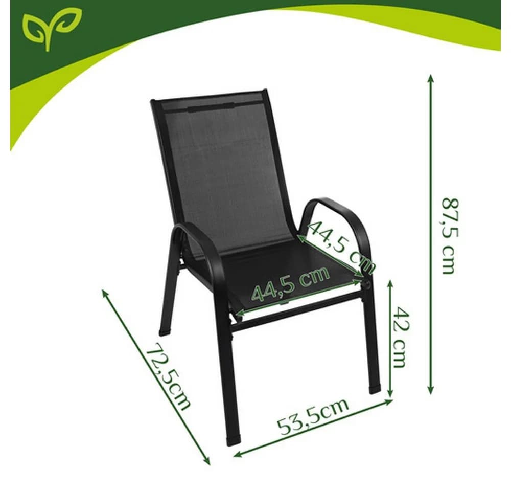 Gardlov Gartenlounge-Set Schwarz stapelbar wetterfest