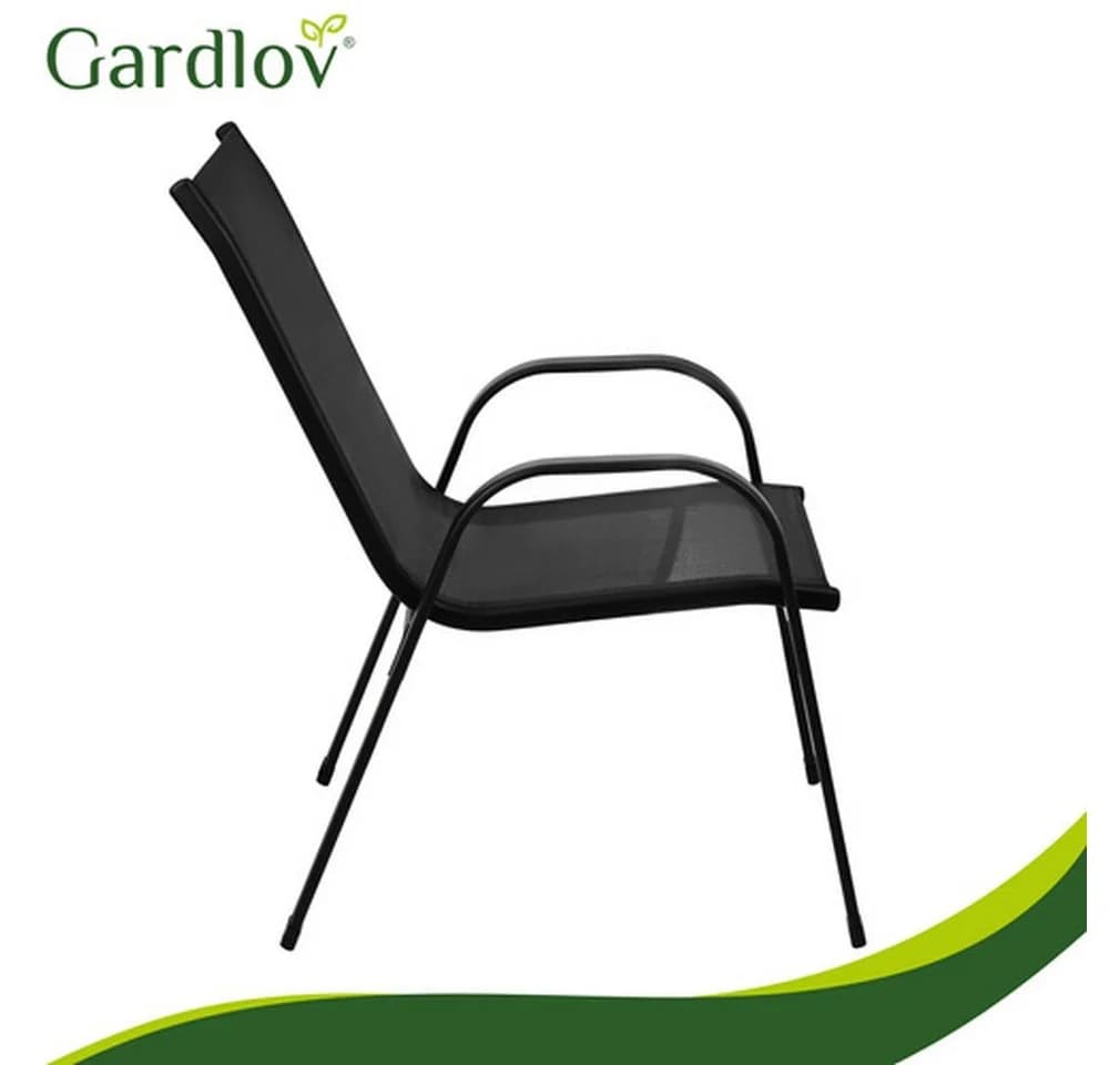 Gardlov Gartenlounge-Set Schwarz stapelbar wetterfest - Bild 4