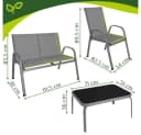 Gardlov Gartenlounge-Set 5-tlg. Grau Stahl & Textilene Bild 1
