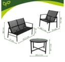 Gardlov Gartenlounge-Set 4-tlg. Grau/Schwarz mit Sicherheitsglas Bild 1