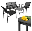 Gardlov Gartenlounge-Set 4-tlg. Grau/Schwarz mit Sicherheitsglas Bild 2