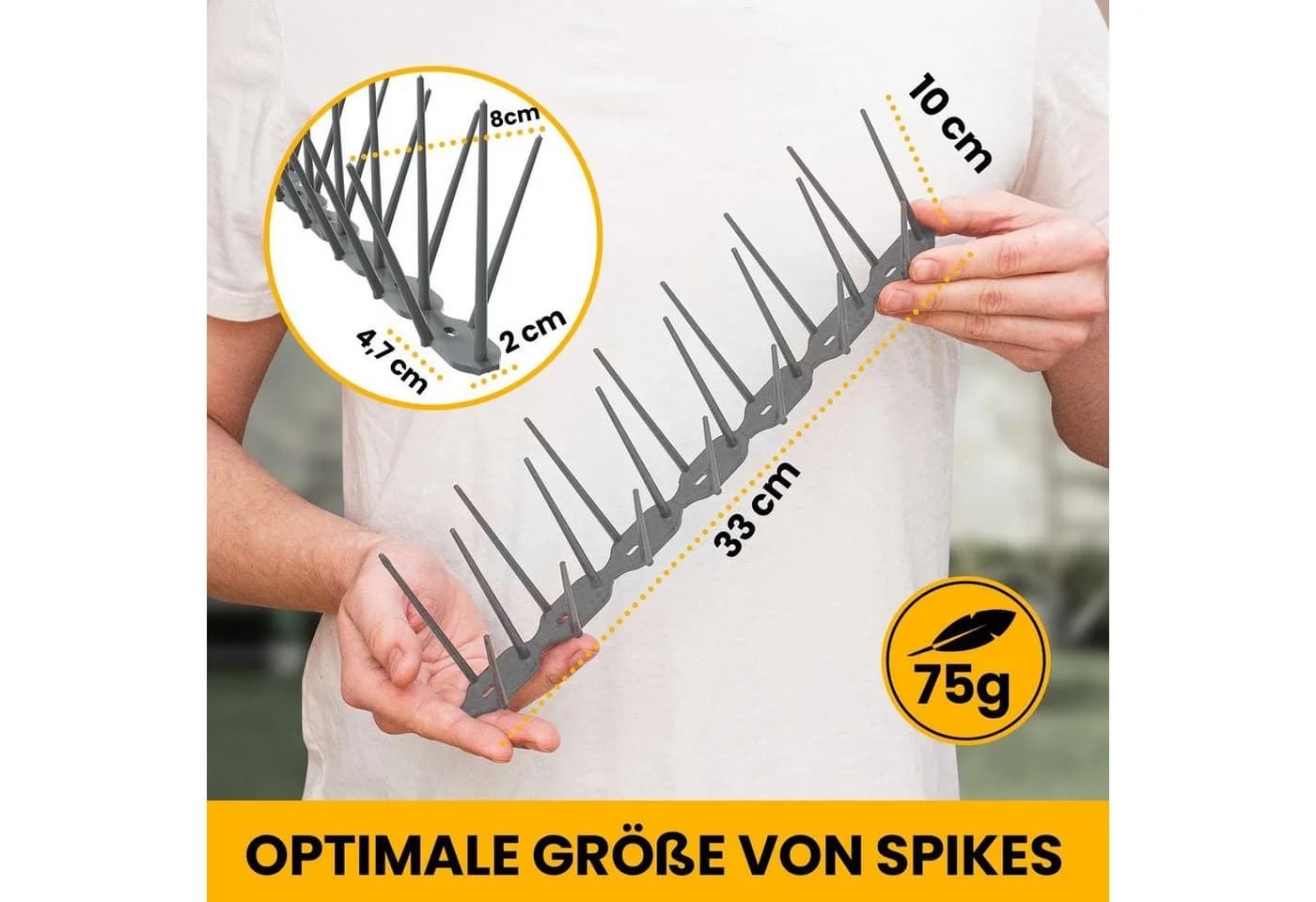 KONZEPT Taubenspikes Grau 3-reihig Vogelabwehr Set