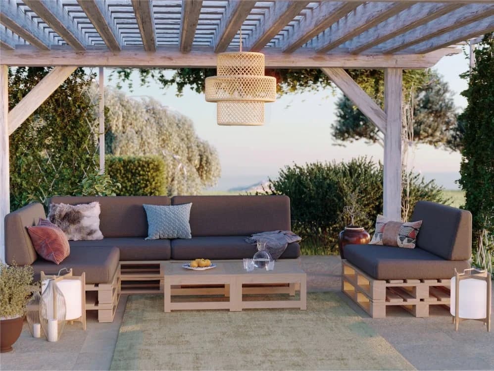 FAVRE Palettenkissen Set Beige Gartenkissen