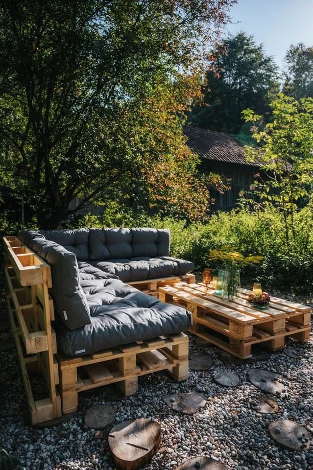 FAVRE Palettenkissen Set Braun Sitzkissen + Rückenlehne - Bild 4