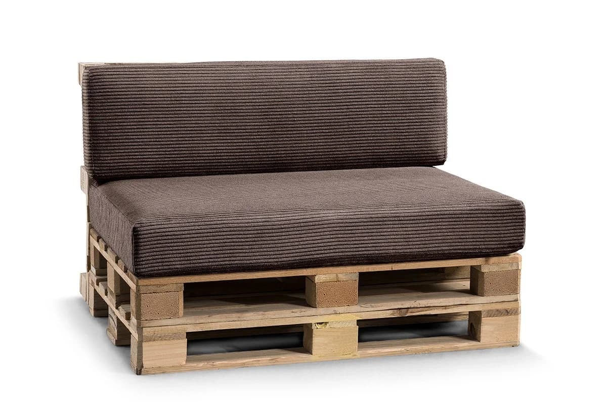 FAVRE Palettenkissen CosyRib Set Dunkelbraun Sitzkissen Rückenlehne - Bild 2