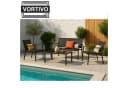 VORTIVO Gartenlounge-Set 4-tlg. Schwarz Aluminium mit Glastisch Bild 2