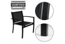 VORTIVO Gartenlounge-Set 4-tlg. Schwarz Aluminium mit Glastisch Bild 4
