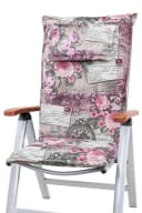 KETTtex Hochlehnerauflage Rom 0798 Grau-Rosa Blumen Bild 1