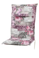 KETTtex Hochlehnerauflage Rom 0798 Grau-Rosa Blumen Bild 2