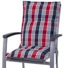 KETTtex Sesselauflage Niederlehner Rom 2128 Rot-Blau-Grau Kariert Bild 1