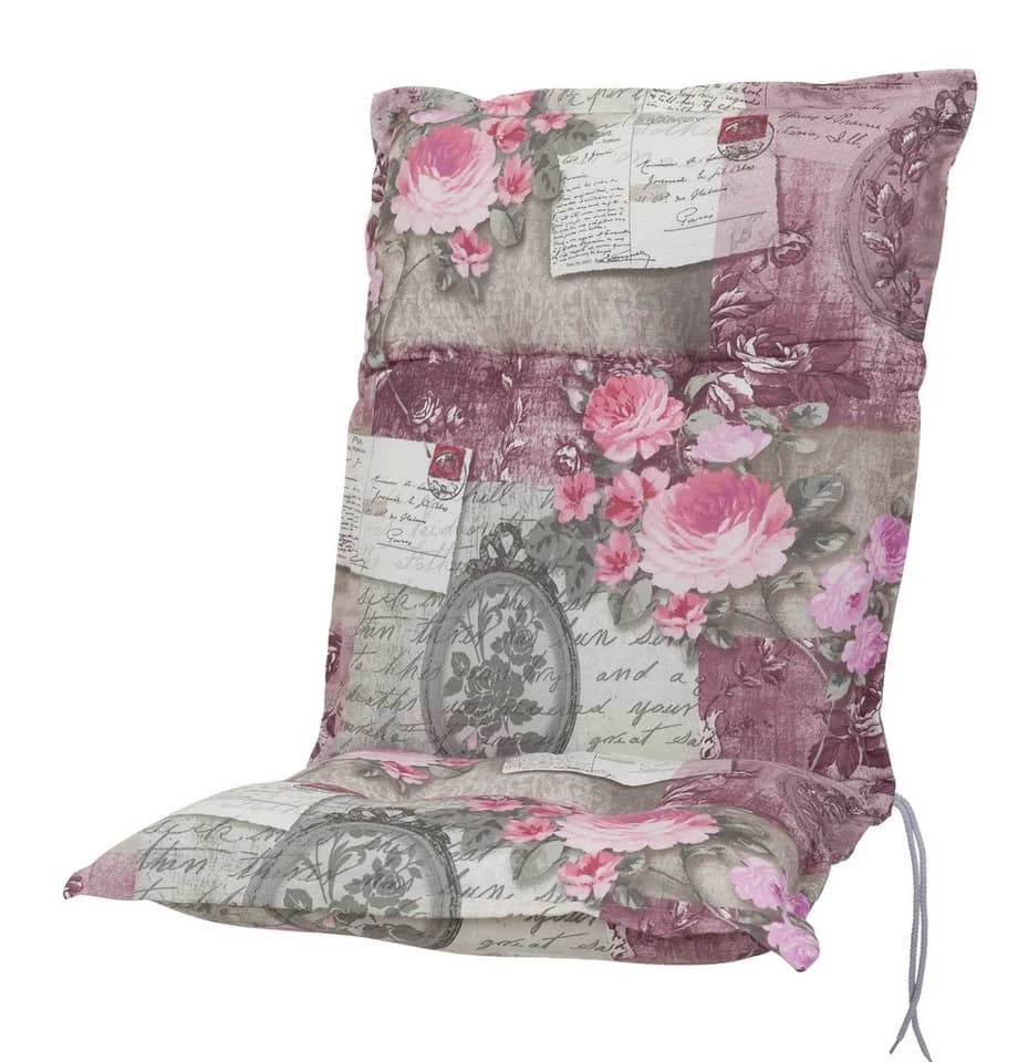 KETTtex Sesselauflage Niederlehner Rom Rosa-Grau Blumen Landhaus - Bild 2