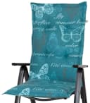 KETTtex Hochlehnerauflage Bali Blau/Petrol Schmetterlinge Bild 1