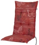 KETTtex Hochlehnerauflage Bali Rot Schmetterlinge 120x49x8 cm Bild 2