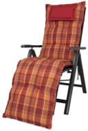 Sesselauflage Relaxliege 175x50x9 cm orange-rot kariert Bild 2