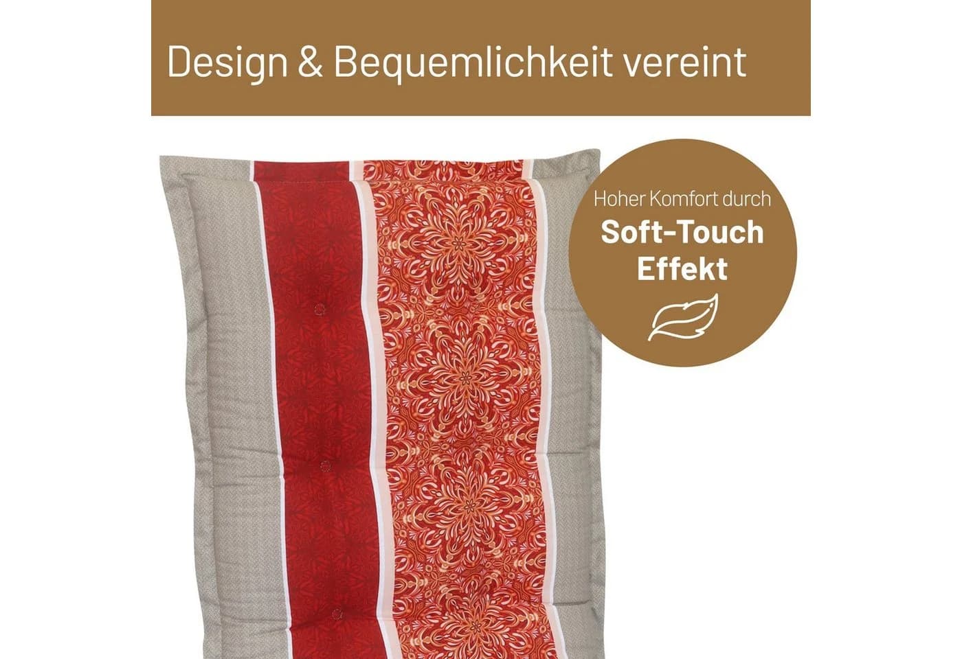Herlag Polsterauflage Valeria Niedriglehner Orange Streifen Design-Edition - Bild 5