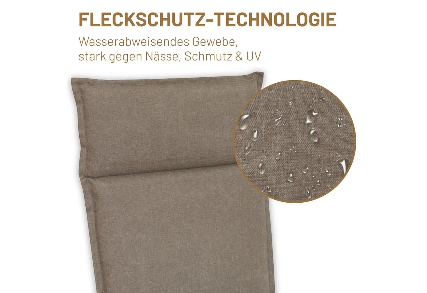 Herlag Hochlehnerauflage Bea Gartenstuhlauflage Taupe Wasserabweisend - Bild 5