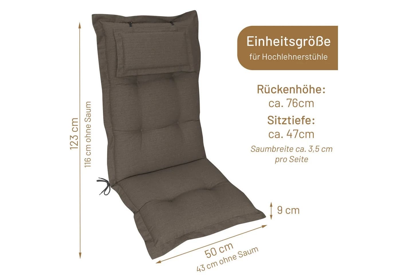 Herlag Hochlehnerauflage Ava Gartenstuhlauflage Baumwollmischgewebe - Bild 3