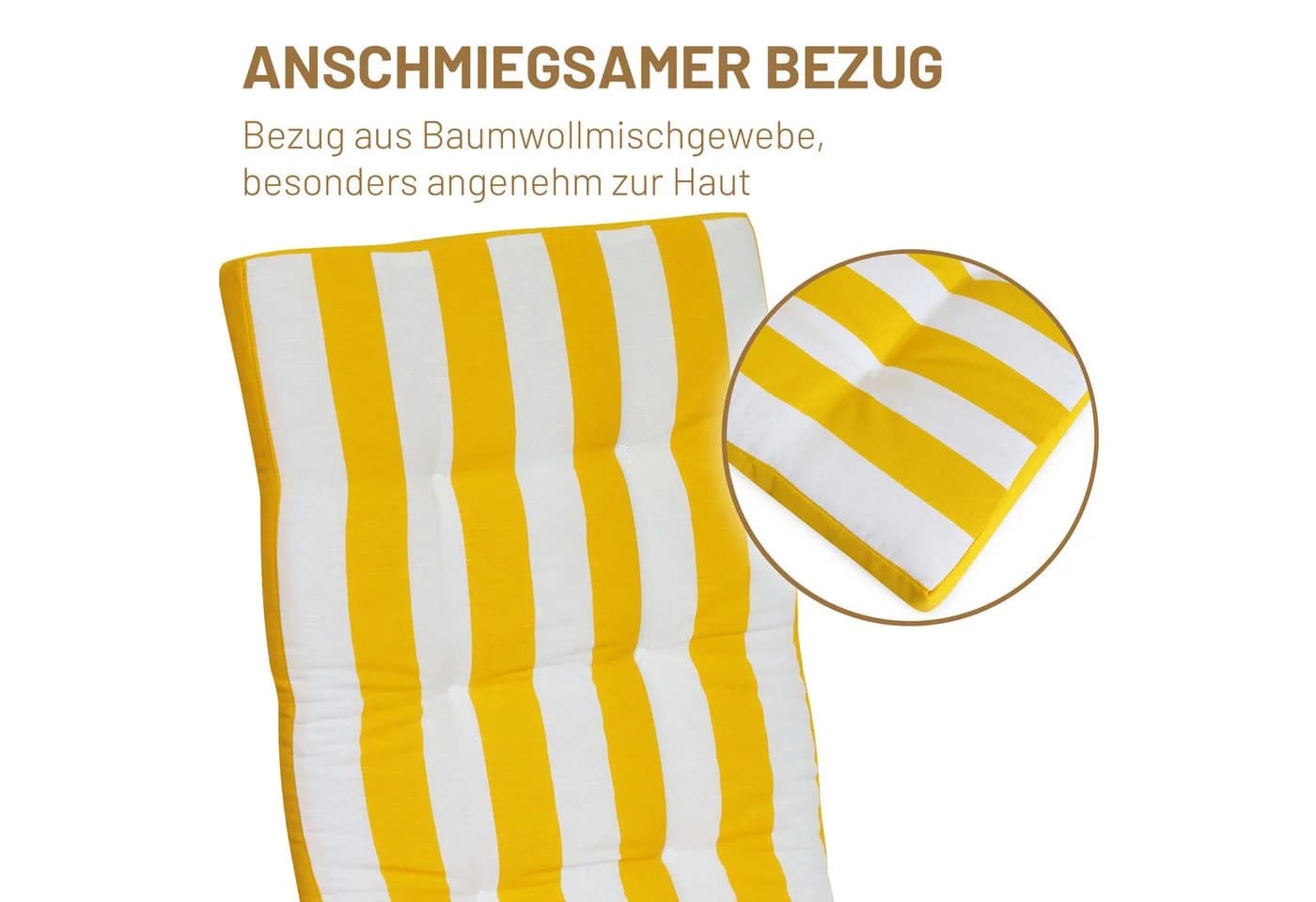 Herlag Hockerauflage Mia Gelb Gestreift - Bild 4