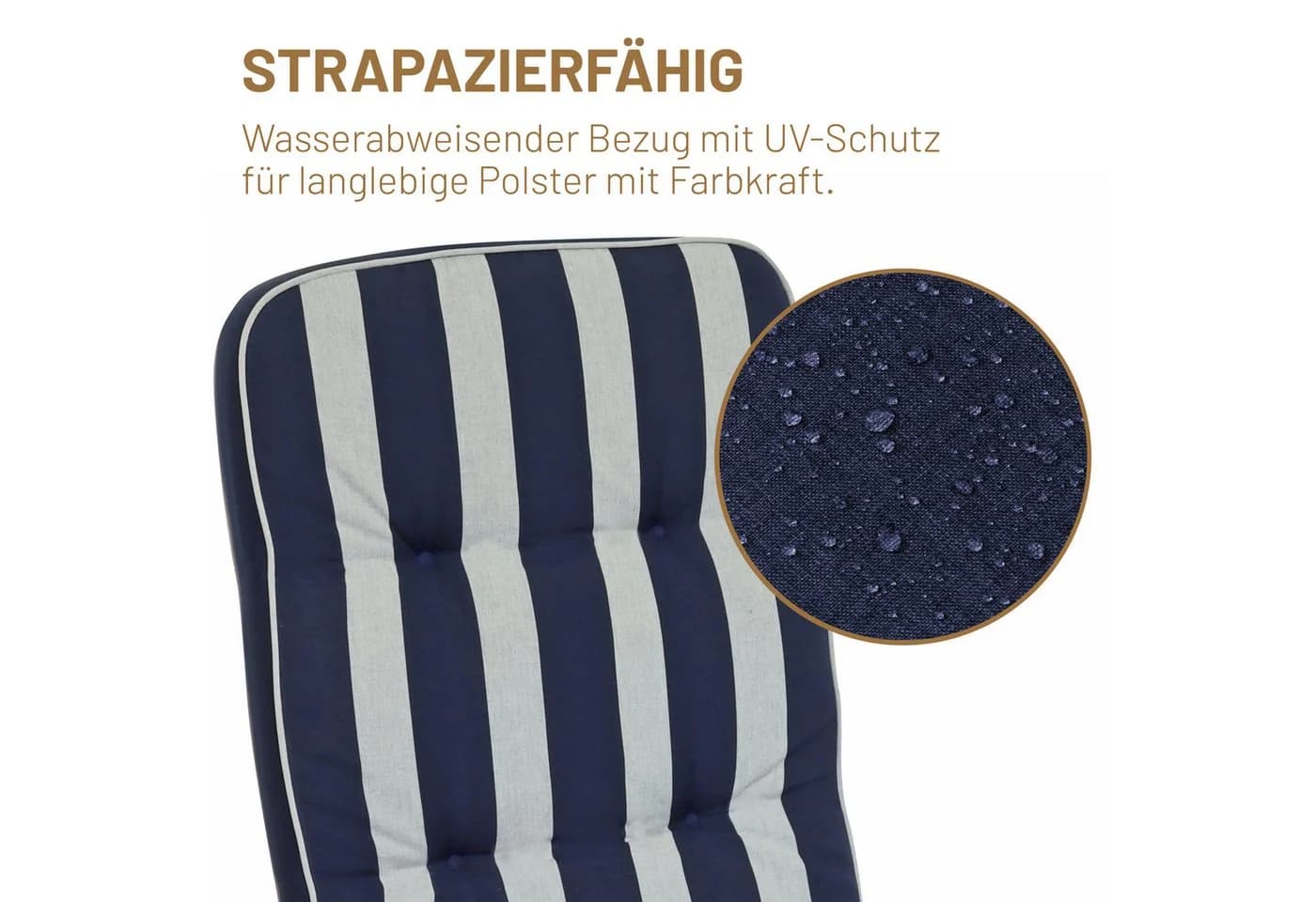 Herlag Hochlehnerauflage Tilly Blau-Gestreift Gartenmöbelauflage - Bild 5