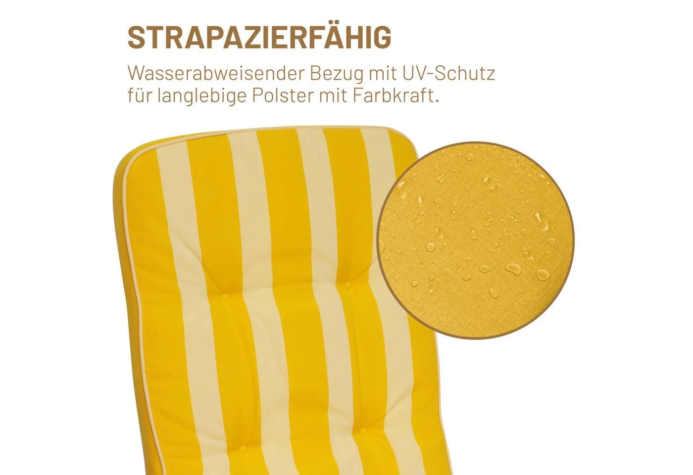 Herlag Polsterauflage Tilly Gelb-Gestreift Niedriglehner 100x50x6cm - Bild 5