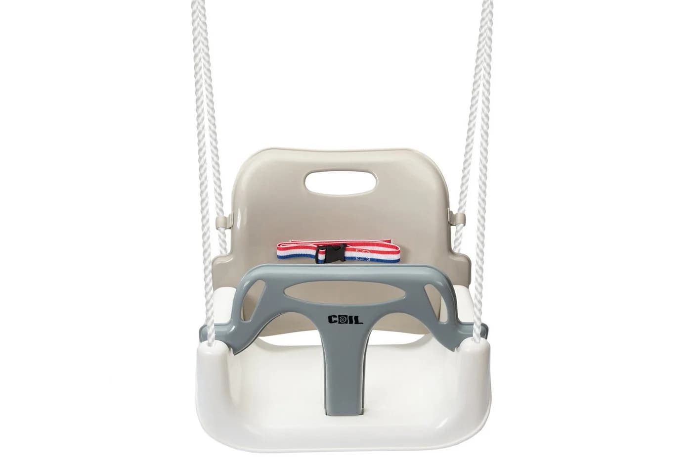COIL 3in1 Babyschaukel Garten mit Sicherheitsgurt und Rückenlehne Beige