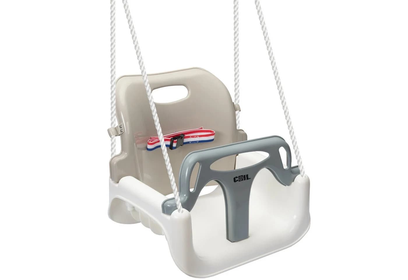 COIL 3in1 Babyschaukel Garten mit Sicherheitsgurt und Rückenlehne Beige - Bild 3