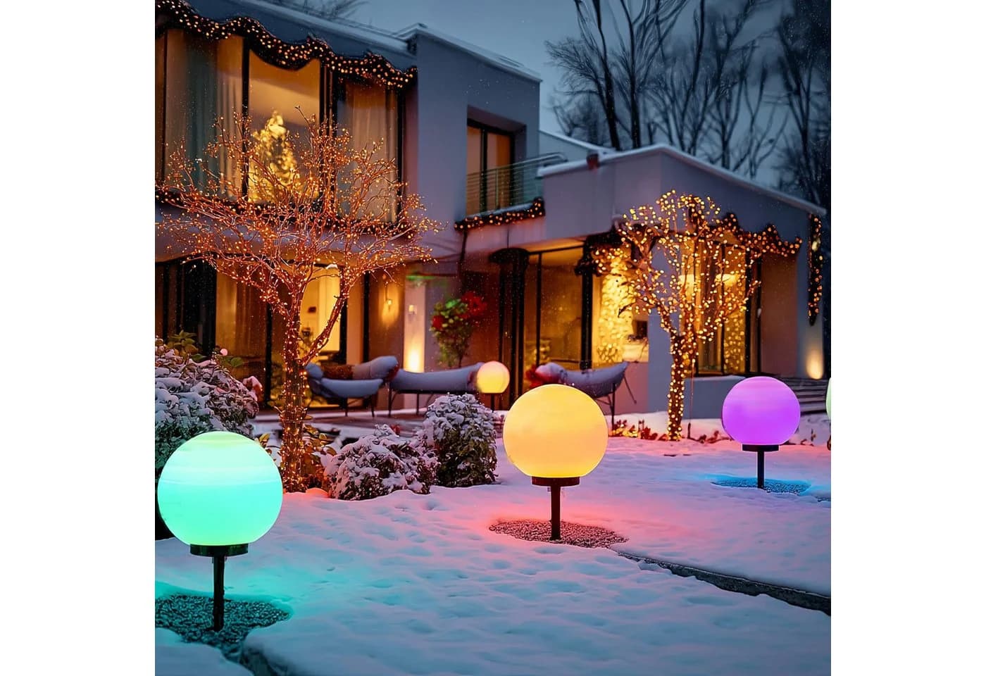 GreenBlue LED Solarleuchte RGB Gartenlampe Kugel - Bild 3