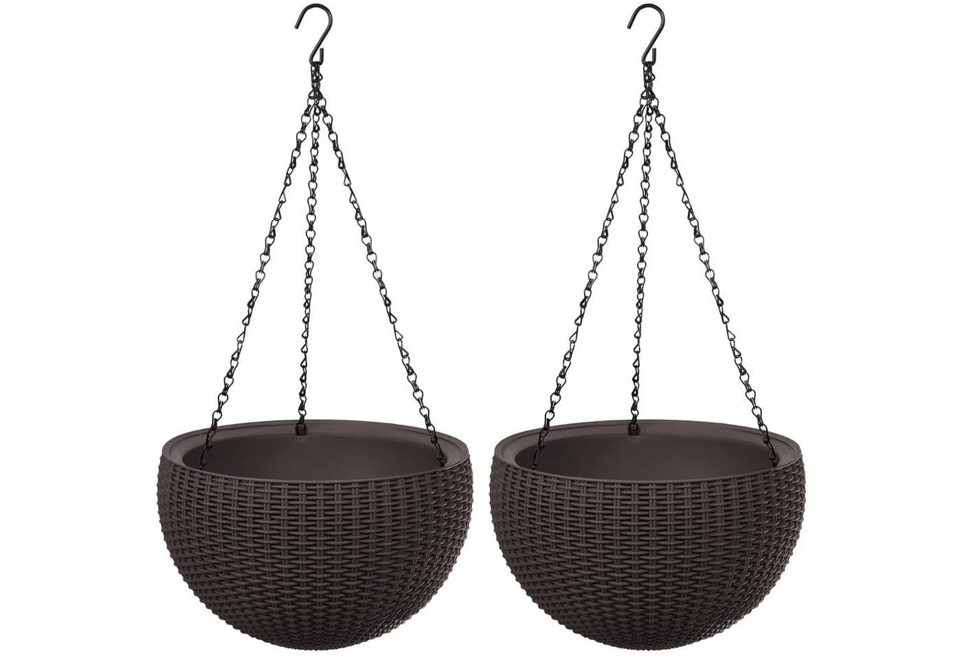Keter Pflanzkübel 229544 Hanging Sphere Planter (2 St) Braun - Bild 2