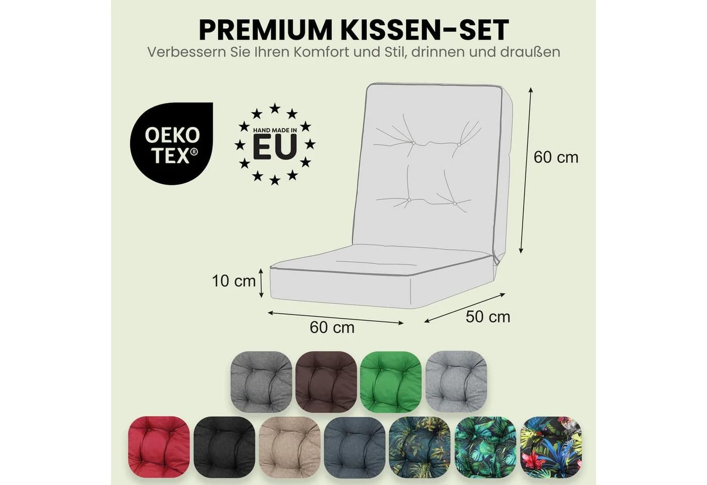 Hobbygarden Bankauflage Bunt UV-beständig wasserabweisend - Bild 4