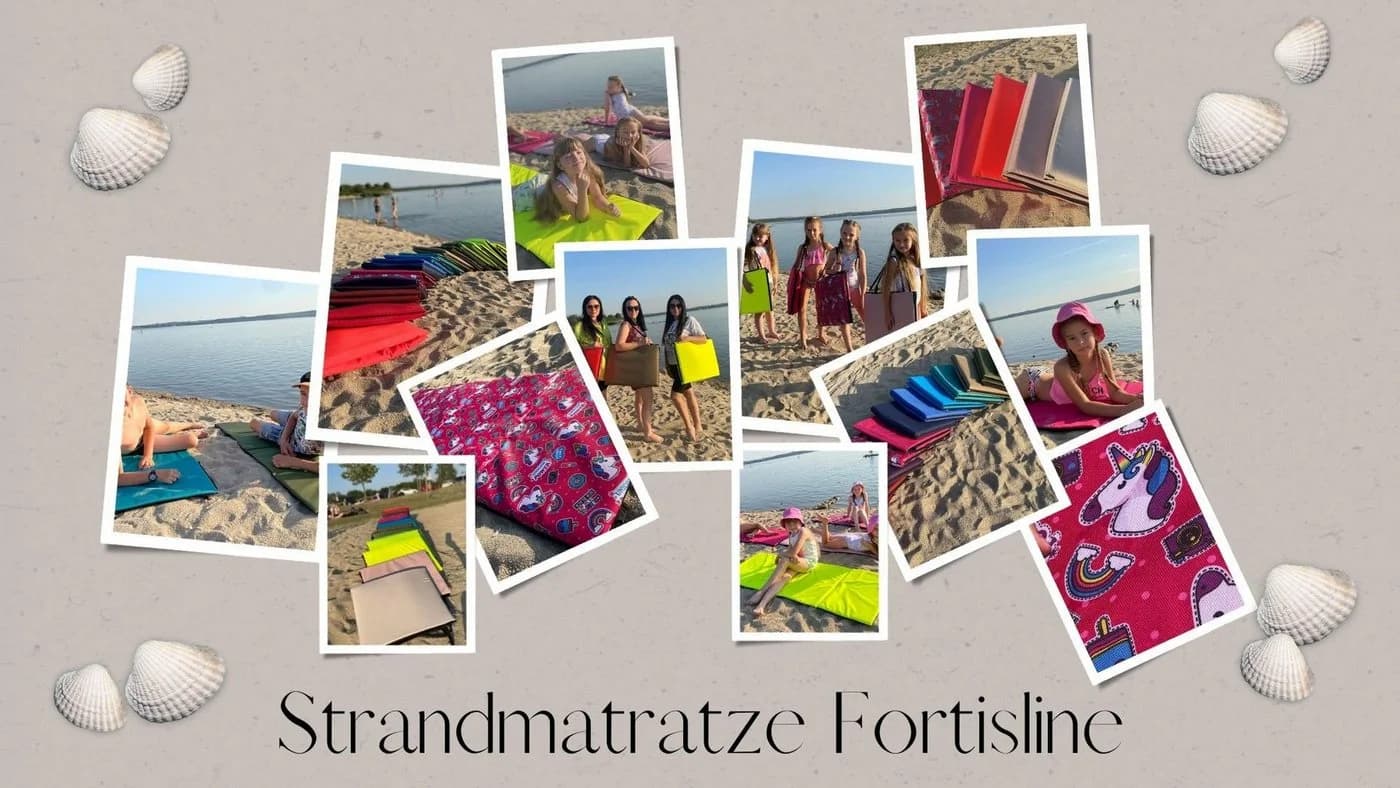 FORTISLINE Klappmatratze Strandmatte mit Tragetasche Neongelb - Bild 3