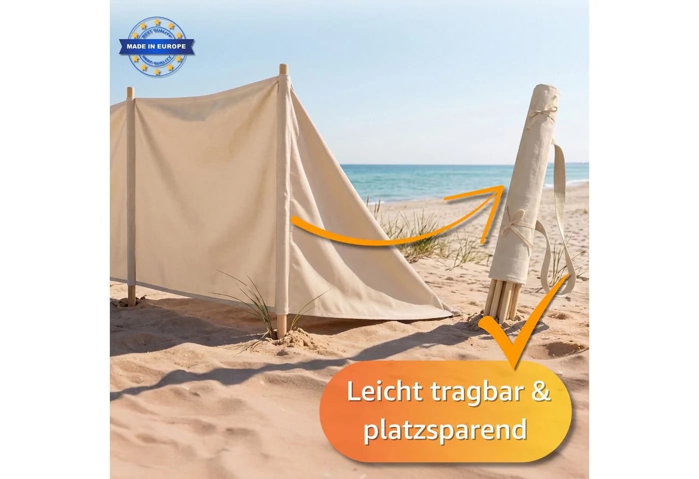 Amazinggirl Windschutz Camping Sichtschutz Strand 5m - Bild 3