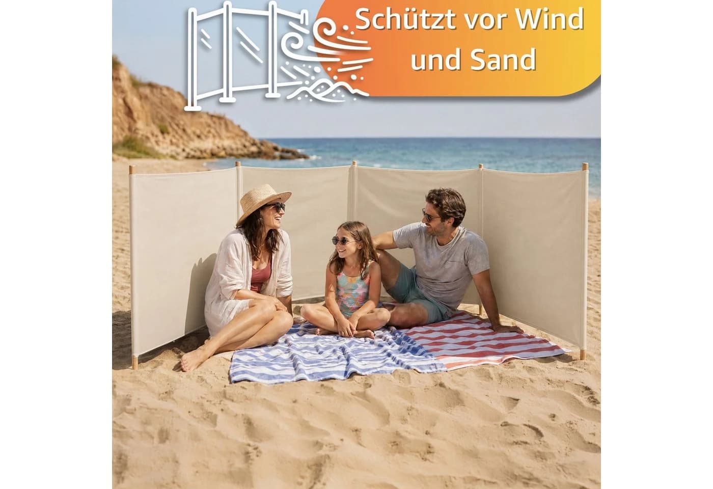 Amazinggirl Windschutz Camping Sichtschutz Strand 5m - Bild 5