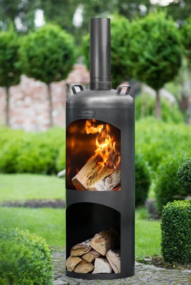 CookKing Gartenkamin Faro Schwarz Stahl - Bild 2