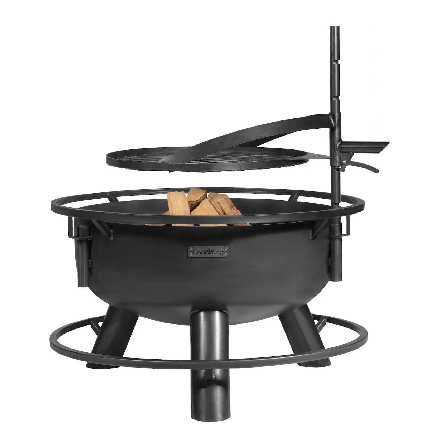 CookKing Feuerschale Bandito 80 Schwarz Stahl mit Grillrost