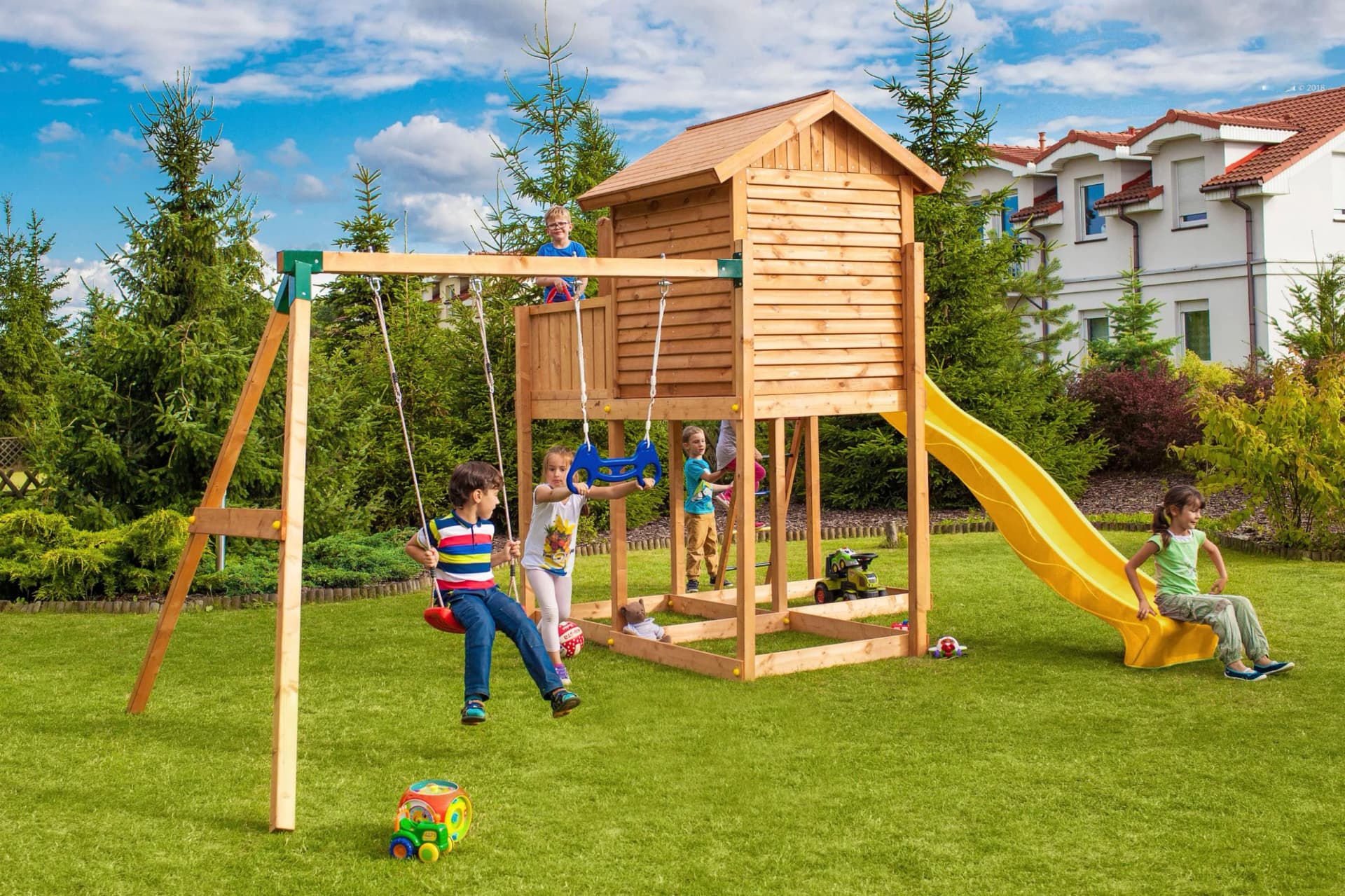 FUNGOO Spielturm My SIDE Move+ - Klettergerüst mit Schaukel & Rutsche - Bild 2
