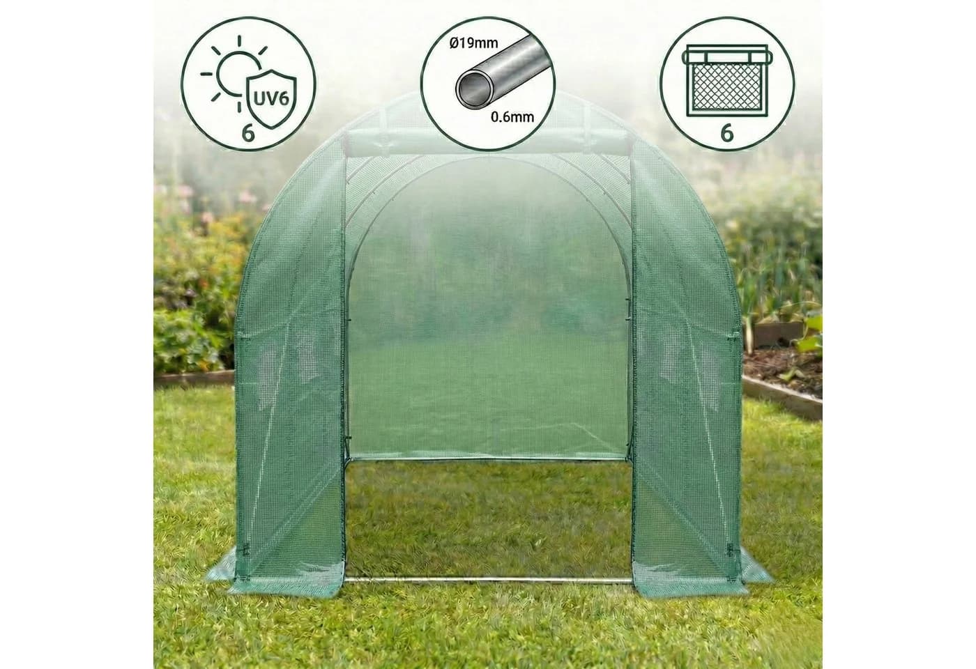EDENIA Foliengewächshaus KARDO 3x2m mit UV-Schutz - Bild 3