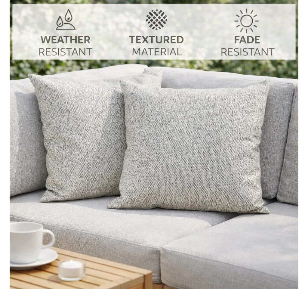 BABEES Premium Kissenbezug 2er Set Outdoor Wasserdicht Leinenstruktur