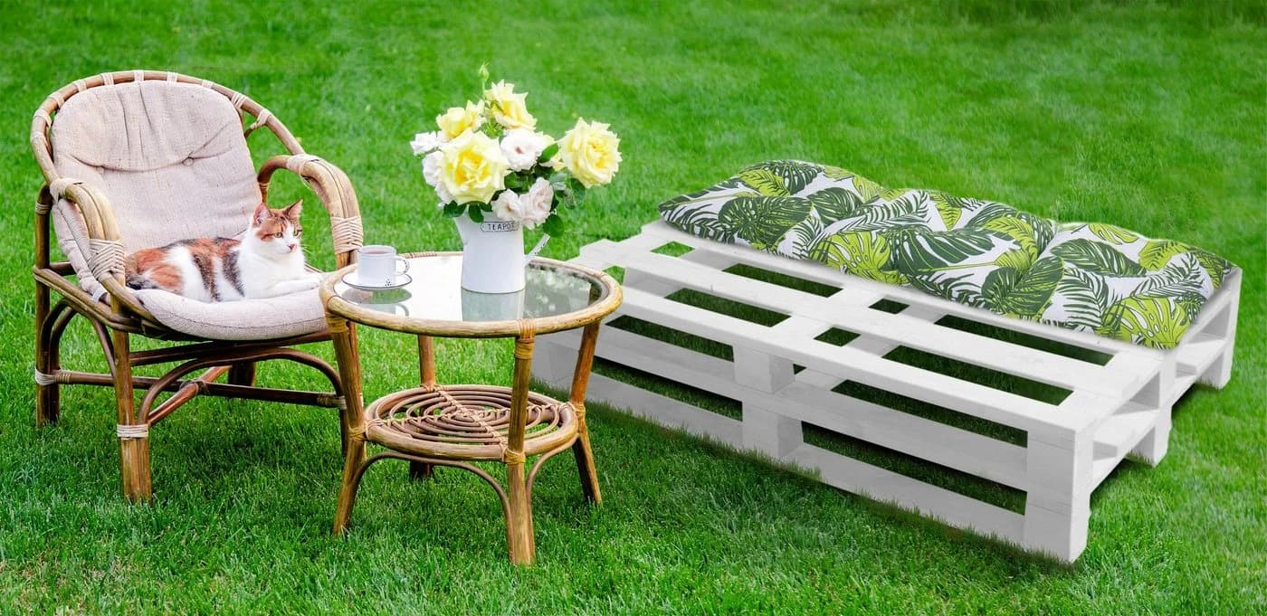 Amilian Palettenkissen Grün 40x120 cm Gartenbank Auflage - Bild 5