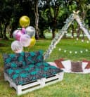 Amilian Gartenbankauflage 3er Set Baumwolle Polyester Bild 4