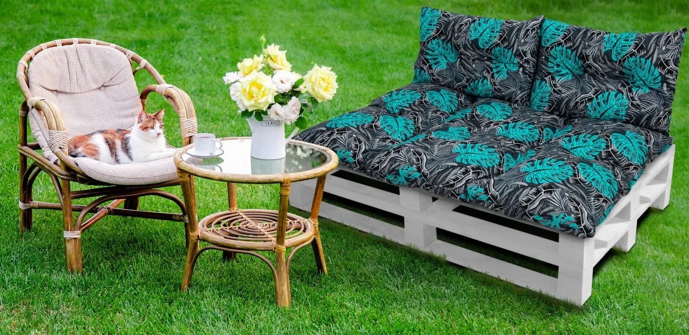 Amilian Gartenbankauflage 3er Set Baumwolle Polyester - Bild 5
