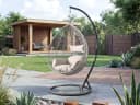 MIRJAN24 Hängesessel Savona Grau Rattan Metallskelett Kissen-Set Bild 1