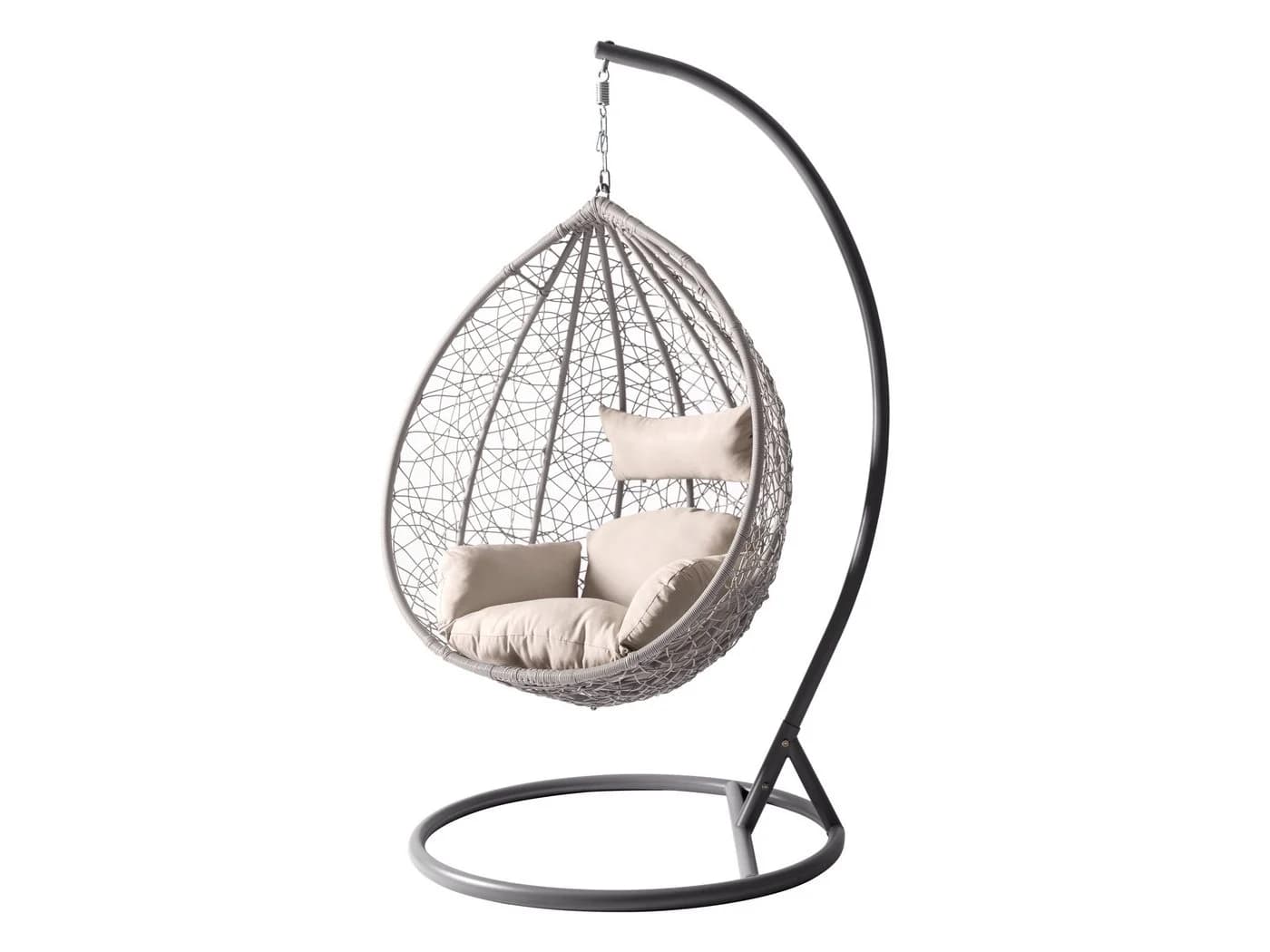 MIRJAN24 Hängesessel Savona Grau Rattan Metallskelett Kissen-Set - Bild 2