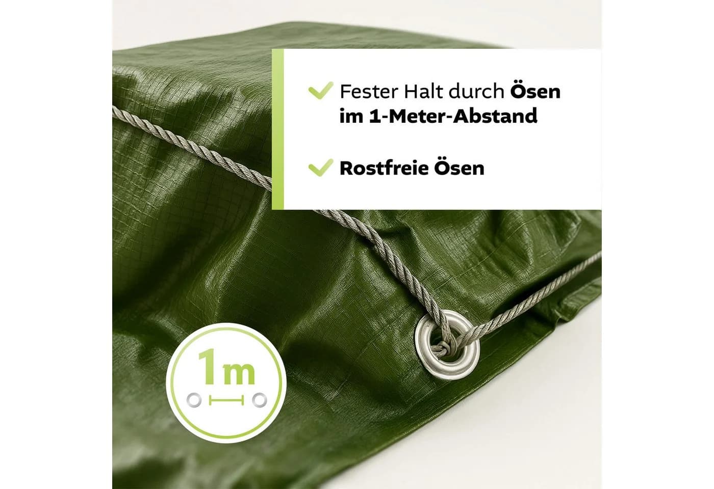 GF Schutzplane Premium Line 140g/m² UV-Schutz Wasserdicht Grün - Bild 5