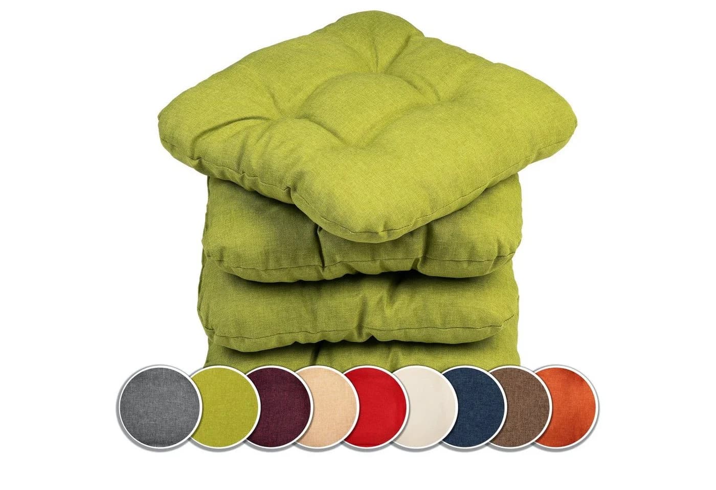sunnypillow Stuhlkissen 4er Set Grün 8cm Dicke - Bild 2