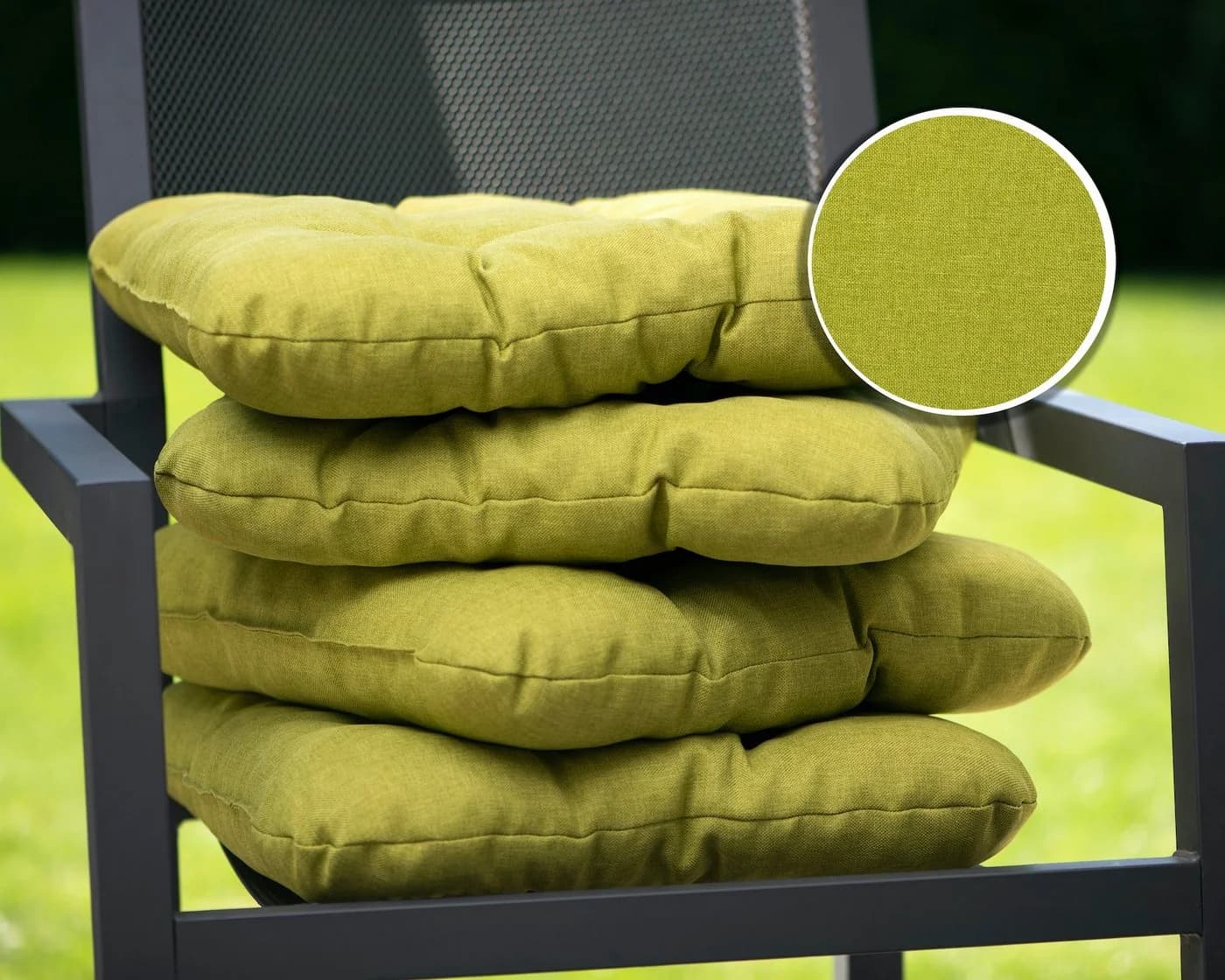 sunnypillow Stuhlkissen 4er Set Grün 8cm Dicke - Bild 5