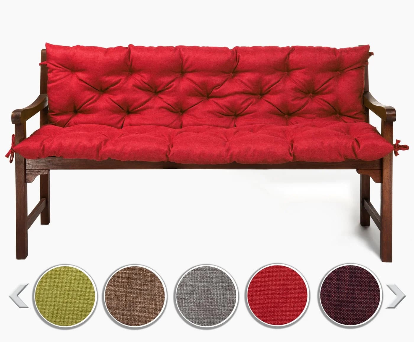 sunnypillow Bankauflage rot mit Befestigungsbändern - Bild 2