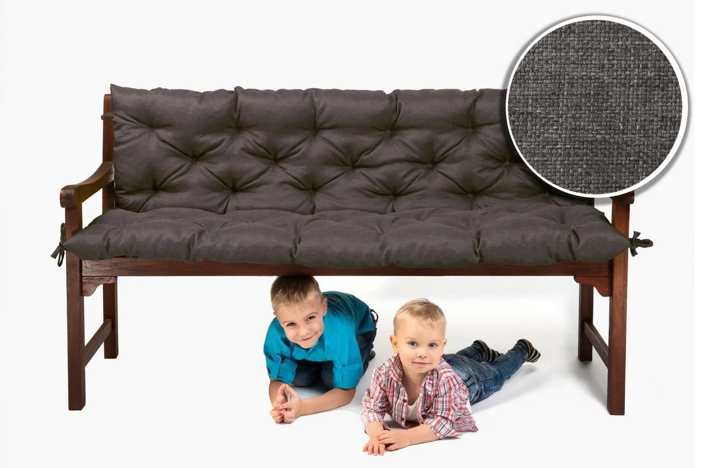 sunnypillow Bankauflage Anthrazit Polyester Kissen