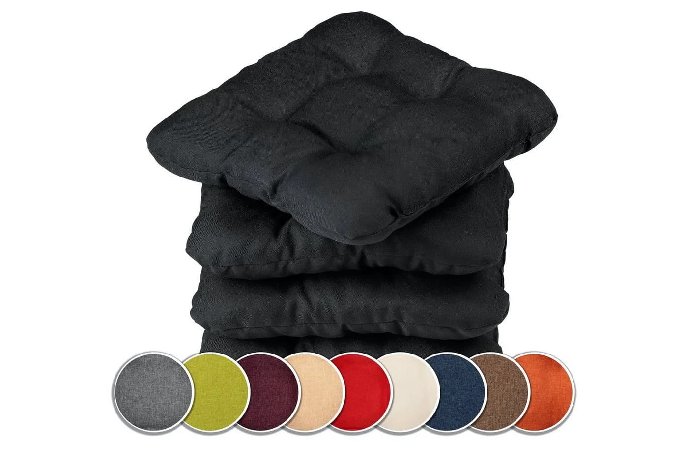 sunnypillow Stuhlkissen 4er Set 45x45 cm Bequeme 8cm, Polsterauflage Auflage für Stühle / Bänke - Bild 2